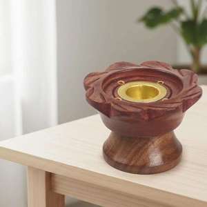 Quemador de Incienso de Madera, Superventas, Soporte de Madera de Acacia Pulida Marrón, Hecho a Mano, Natural, Ecológico, Aromático, Decoración Religiosa para el Hogar - Product Image 1