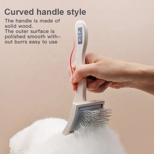 Spazzola <span class=keywords><strong>Slicker</strong></span> da Toelettatura per Cani e Gatti con Perni Lunghi in Legno e Logo Personalizzato all'Ingrosso - Product Image 5