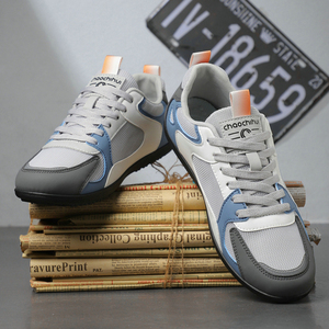 Men's Gym Skateboarding Shoes-Thick Sole Mesh Lace-Up Anti-Slippery Fashion Trend Casual Sneakers-<b>Canvas</b> Upper Rubber Outsole - Product Image 6