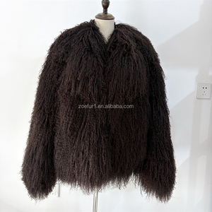 Cappotto in Vera Pelliccia di Agnello Mongolo Soffice e Caldo per Donna, Giacca in Pelle di Pecora Ricciolata per l'Inverno - Product Image 2