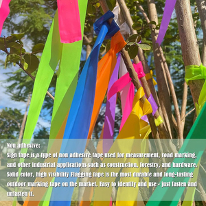 Huỳnh quang các loại màu hồng 2.5cm 1 "x 50m không dính khảo sát nhựa <span class=keywords><strong>Ribbon</strong></span> Neon đánh dấu gắn cờ Băng - Product Image 6