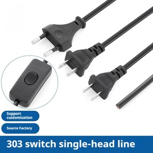 Euro 2 Pin Cord Eu <strong>Plug</strong> Power Cord with 303 Switch Wire, Two <strong>Core</strong> Switch Wire and Three <strong>Core</strong> Lamp Wire AC Power Cord Cable - Product Image 5