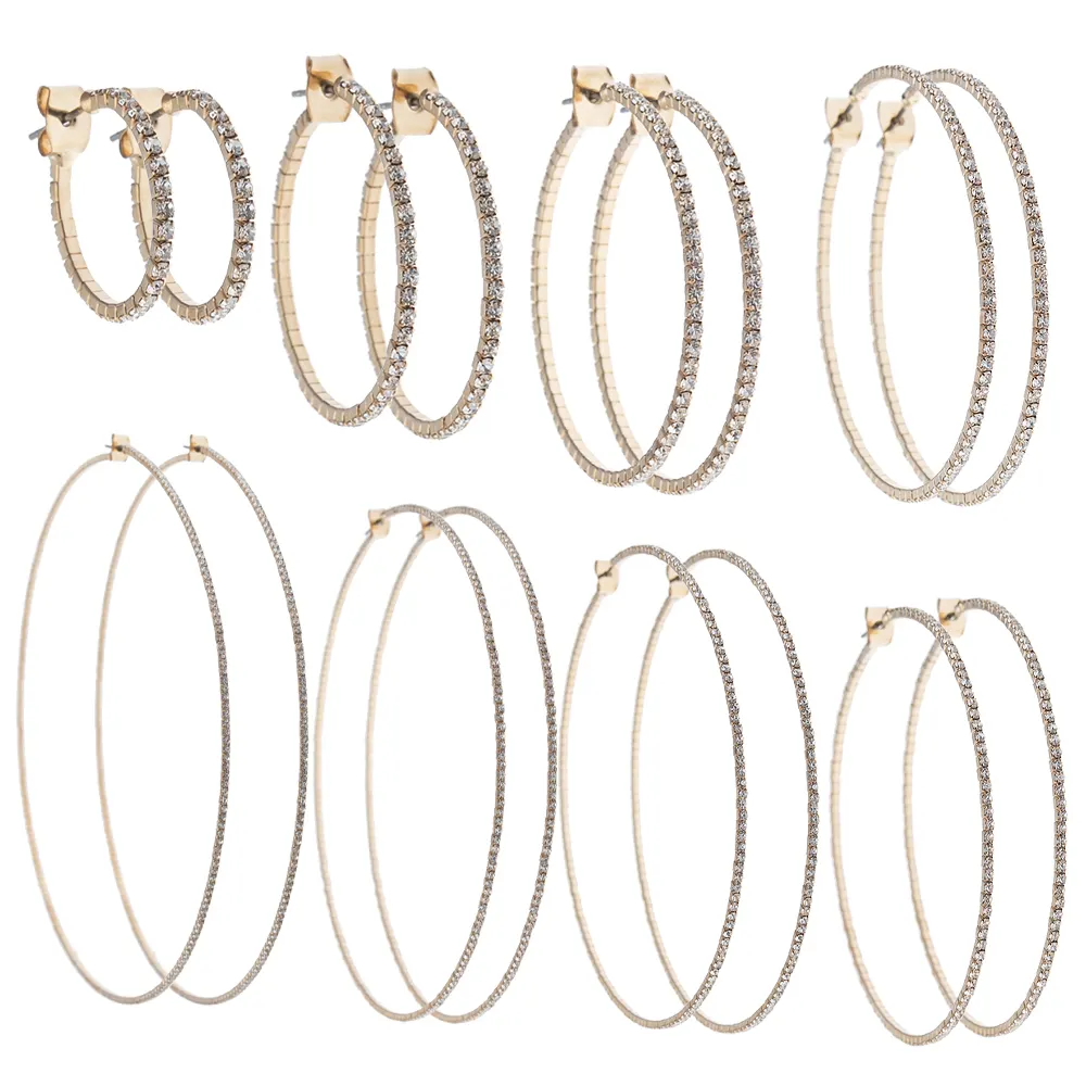 Nouveau produit de créateur de bijoux de mode de grandes marques, boucles d'oreilles rondes en strass de 120mm pour femmes, plaqué or, 2022