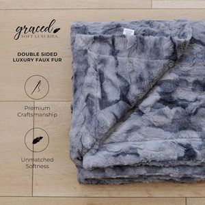 Lớn Thanh Lịch Ấm Cúng Giả Lông Ném Chăn Siêu Mềm Ấm Nhà Ghế Sofa Couches Giường Ghế Thân Thiện Với Môi Dệt Mô Hình In - Product Image 5