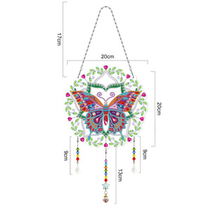 DIY diamant peinture papillon ornement de noël carillon éolien pendentif <span class=keywords><strong>d</strong></span>écoration de la maison diamant peinture - Product Image 6