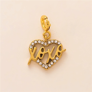 SH78 Colgante Clásico <span class=keywords><strong>de</strong></span> Acero Inoxidable con Diseño <span class=keywords><strong>de</strong></span> Pez, Flor y Circonita, Bañado en Oro <span class=keywords><strong>de</strong></span> 18K, con Dijes <span class=keywords><strong>de</strong></span> Pata, Uva y Número 7 <span class=keywords><strong>de</strong></span> <span class=keywords><strong>la</strong></span> <span class=keywords><strong>Suerte</strong></span>, DIY - Product Image 5