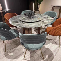 Chaise de salle à manger durable en acier inoxydable haut de gamme avec dossier en cuir délicat et accoudoirs pour la maison, la salle à manger, l'appartement, la villa, le restaurant