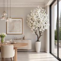 Arbre artificiel de cerisier blanc, grand arbre en pot pour l'intérieur, arbre de sakura pour la décoration d'hôtel et de maison