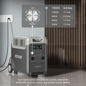 ECOPLAY 3600W Portable Power Station with 400W Folding Solar Panels Solar Energy Hybrid Outdoor Generator <b>Mobile</b> <b>Battery</b> - Product Image 2