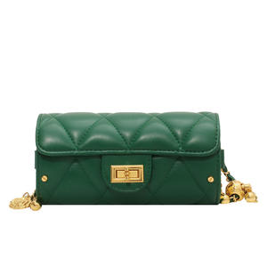 Sac à bandoulière rétro Babylon pour femme, élégant, avec boule dorée, fermeture éclair cylindrique et chaîne diamantée, petit format - Product Image 5