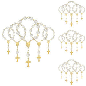 Perles de prière religieuses amour ailes d'ange chapelet croix perles Bracelets de perles baptême baptême fête cadeaux - Product Image 1