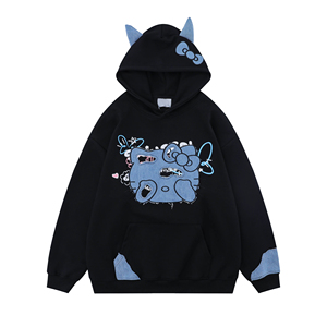 Factory Custom Women Hooded Sweatshirt Long Sleeve Drop Shoulder Jumpers High Street Style Women Pullovers Oversize <strong>Hoodies</strong> - Product Image 4