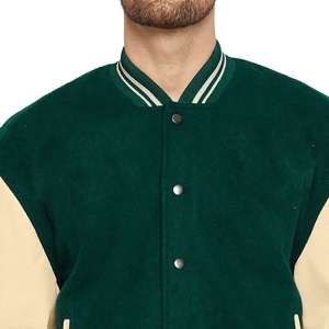Stylish Casual Men's Varsity Letterman <b>Jacket</b>-Lightweight Embroidered Details Contrast Sleeves Soft Inner Lining OEM Service - Product Image 4