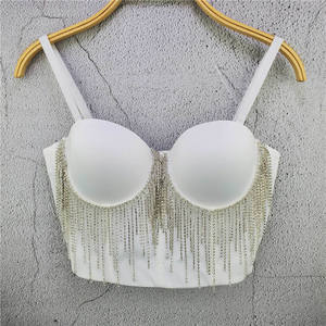 2024 nuovo Design estivo strass catena di nappe piccola <span class=keywords><strong>canottiera</strong></span> moda Performance da palcoscenico abbigliamento da donna - Product Image 3