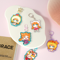 Porte-clés en acrylique de forme irrégulière avec impression UV, porte-clés en acrylique holographique personnalisé - Breloques scintillantes de haute qualité pour artistes