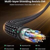 DP 8K 60Hz 1.4V HD mâle à mâle DP câble Nylon tressé plaqué or 32.4Gbps Port d'affichage 1.4V DP câble Audio vidéo