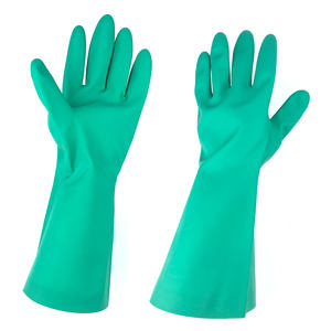 Gants en nitrile verts certifiés CE ANT5PPE, doublés en polaire, réutilisables, en caoutchouc pour le travail - Product Image 1