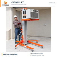 Élévateur de matériaux à manivelle 3,5-7,9 m, déplacement facile, élévateur portable en aluminium 280-340 kg, pieds de support réglables, élévateur d'entrepôt
