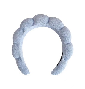 Wholesale Custom Sponge Spa <strong>Headband</strong> For Washing Face Plain Fabric Knot Plastic Hair Band For Girls Hairbands Category - Product Image 4