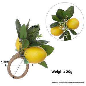 Décoration florale multifonctionnelle en forme de bouteille de vin rouge en verre Mason avec citron frais, petite décoration, simulation d'anneau de serviette doré <span class=keywords><strong>pour</strong></span> mariage - Product Image 6