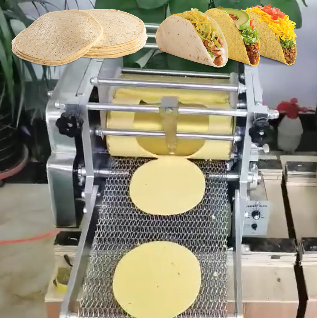 Commerciële Graan Product Automatische Roti Brood Meel Industriële Corn Tortilla Making Machine Druk Maker Mexicaanse Tortilla Machine