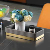 Boîte de rangement en cuir pour clés de bureau, Style luxueux, Style Rectangle, organisateur d'aromathérapie cosmétique, plateau de rangement