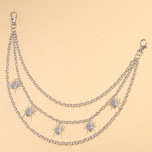 โซ่คาดเอว หลายชั้น โลหะ ลายแมงมุม ดีไซน์รูปแมลง แฟชั่นอเนกประสงค์ สไตล์เรโทร ทันสมัย โซ่คล้องกางเกง ใส่ได้ทุกวัน ทำจากสังกะสี - Product Image 4