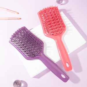 Brosse à cheveux volumisante en forme de bouclier, à picots creux en diamant, pour massage et lissage, 20 cm+, en ABS/CPU, produit transfrontalier très vendu - Product Image 1