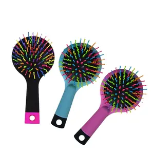 Brosses de volume arc-en-ciel de haute qualité démêlant brosse à cheveux cheveux Curl droit miroir de peigne magique