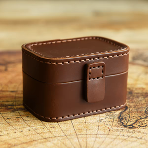 Estuche para Llaves de Cuero de Grano Completo Hecho a Mano, Rectangular, Estilo Clásico, Cierre Magnético, Estuche de Almacenamiento Marrón OEM - Product Image 2