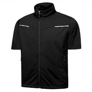 Veste coupe-vent pour homme, manches régulières, 10% élasthanne, doublure en polaire, col montant, coupe-vent, grande taille, vêtements de sport, vêtements d'extérieur - Product Image 2