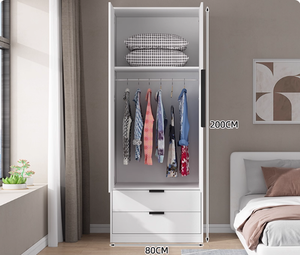 Diseño moderno de armario de madera blanca de gran espacio con cajones, armario de almacenamiento independiente para dormitorio - Product Image 4