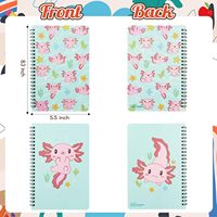 Cuaderno en espiral con estampado de animales bonitos A5, diario punteado encantador, papel térmico de hojas sueltas, papelería para escuela y oficina, cubierta de cuero para notas