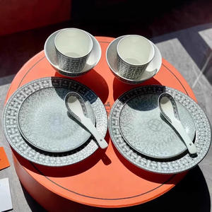 Juego de Vajilla de Porcelana Fina de Lujo Marca CEC, Ecológico, de 10 Piezas, Incluye Tazón y Plato, Clásico para Hogar, Hotel y Restaurante, Venta al Por Mayor - Product Image 4