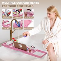 Caddie de bain pliable, plateau de bain extensible, cadeaux de pendaison de crémaillère uniques, nouvelle maison, cadeaux d'anniversaire et de mariage pour couple