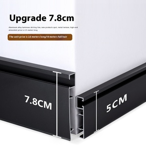 Battiscopa in lega di alluminio a doppio strato preferito di ingegneria moderna da 4cm con chiusura a scatto di 4cm - Product Image 2