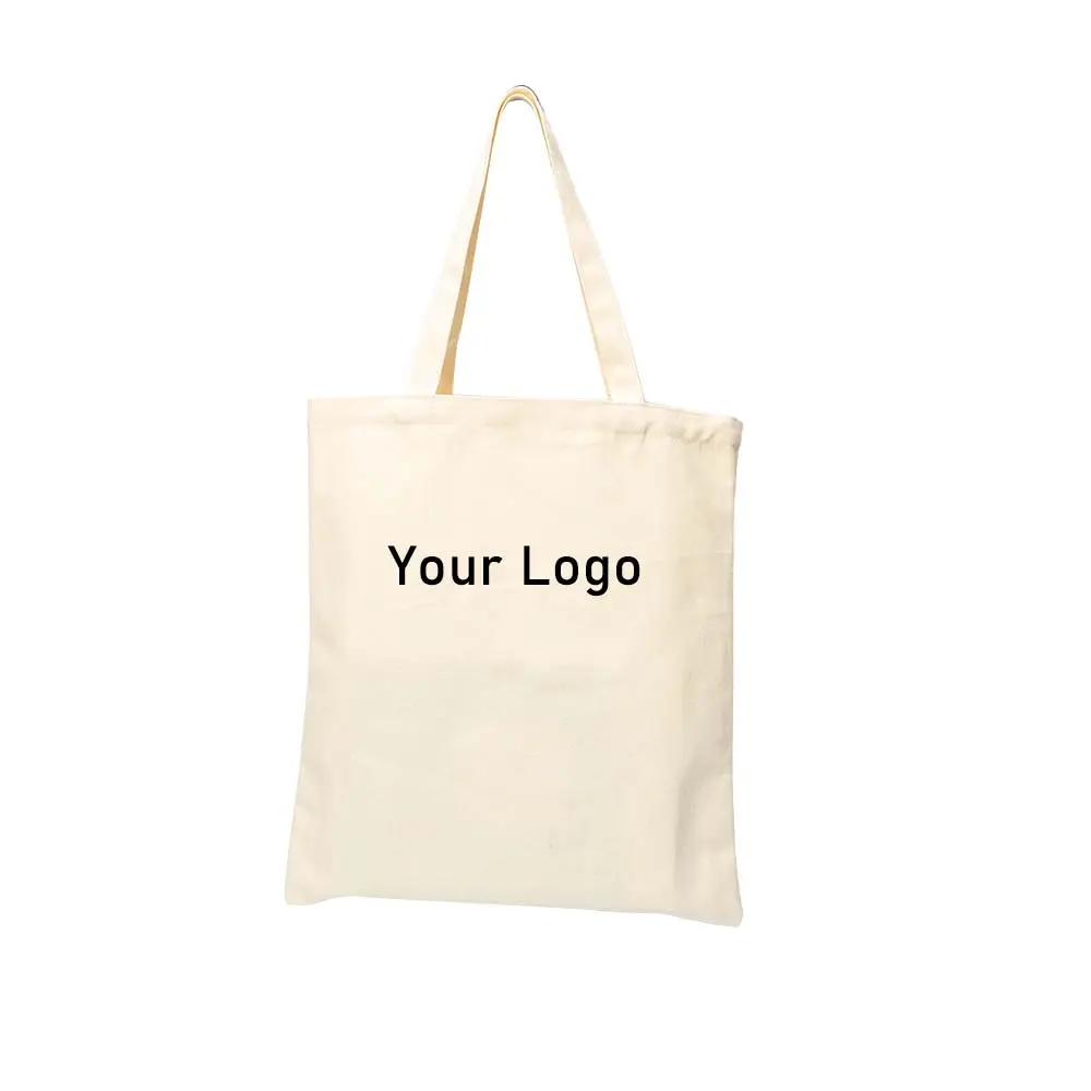 HOT SELLING Eco Friendly and Recycled 100% natural cotton canvas black print tote bags