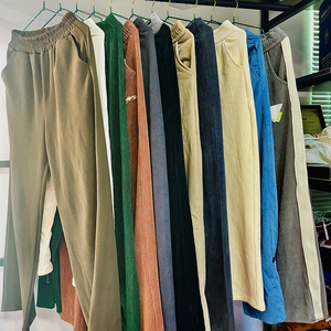 <span class=keywords><strong>Ropa</strong></span> de segunda mano de pana usada, pantalones de pierna ancha con cordón, pantalones de moda de cintura alta, pantalones informales holgados Y2k - Product Image 4