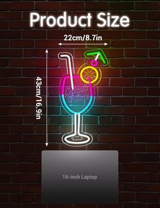 Cócteles y <span class=keywords><strong>sueños</strong></span> Decoración de pared en decoración de bar. Fiesta regulable. Bar de cócteles. <span class=keywords><strong>Pub</strong></span>. Club nocturno. Decoración de la cueva del hombre Letreros de neón LED - Product Image 2
