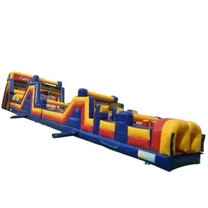 giant colourful funny land inflatable slip n slide obstacle courses for kids n adults sale