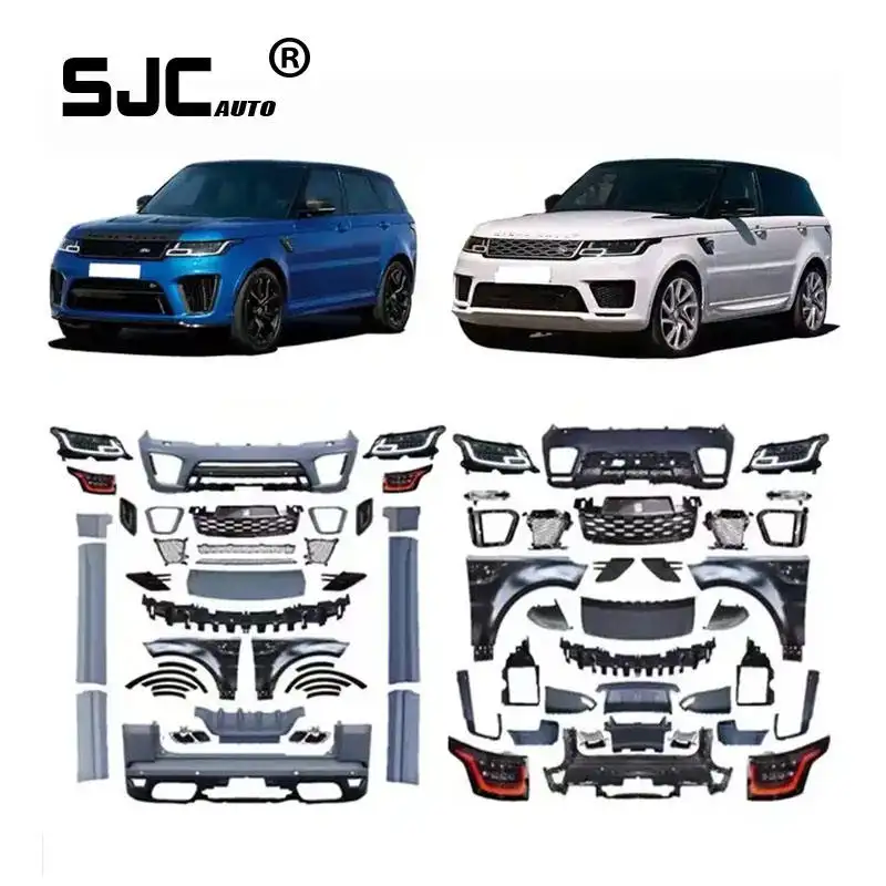 SJC kit de body facelift para Range Rover Sport 2014-2017 atualização mudou para kits de carroceria SVR 2018-2021