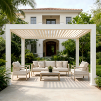 Pergola motorisée rétractable de luxe sur mesure en aluminium thermolaqué 3x4 4x5m avec LED pour terrasses de villas modernes et jardins
