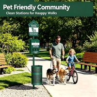 Station commerciale pour déchets canins avec pédale, poubelle extérieure pour excréments d'animaux de 11,5 gallons, distributeur de sacs verrouillable pour parcs et HOAs