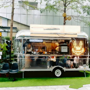 Remolque de Comida Móvil Moderno para Exteriores, Carrito de Venta Multifuncional de Aluminio Cuadrado para Dulces, Cafetería, Boutique y Aperitivos - Product Image 4