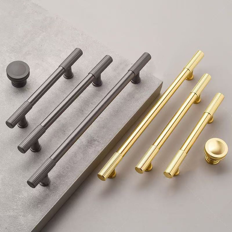 Luxury Aluminum Gold Black 128mm Cabinet Door Pull Handle Cabinet Drawer Wardrobe Pull Handle