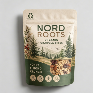 Custom Printed Recyclable Matte Finish With Window Resealable Zipper Stand Up Pouch For Oats <b>Nuts</b> Snack Powder Packaging Bag - Product Image 1