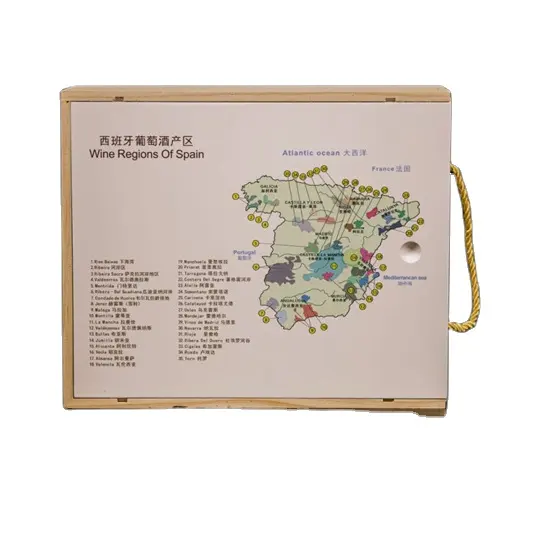 Original Design umwelt freundlich von Weinflaschen box mit Wein region Karte