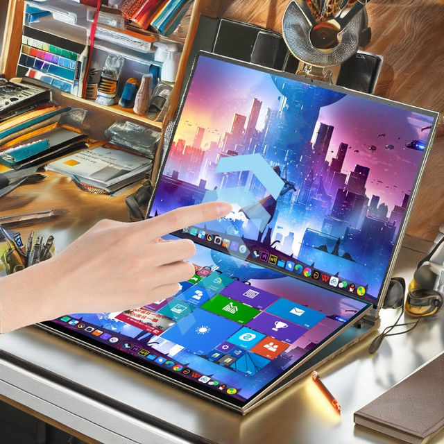 Wholesale Stock 16"+16" Dual Touch Screen Business Laptop Intel Core I7 1360P 12th Gen 64GB+2TB SSD DDR4 Metal