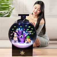 Professionnel Super Blanc Transparent Verre Acrylique Aquarium Bureau Petit Écologique Betta Poisson Goldfish Réservoir pour Vivre En Plastique