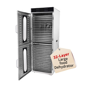Déshydrateur alimentaire commercial rotatif grande capacité à 32 plateaux pour viande et fruits - Product Image 1